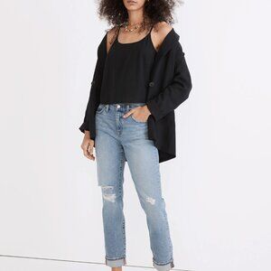 The High-Rise Slim Boyjean in Birchwood Wash